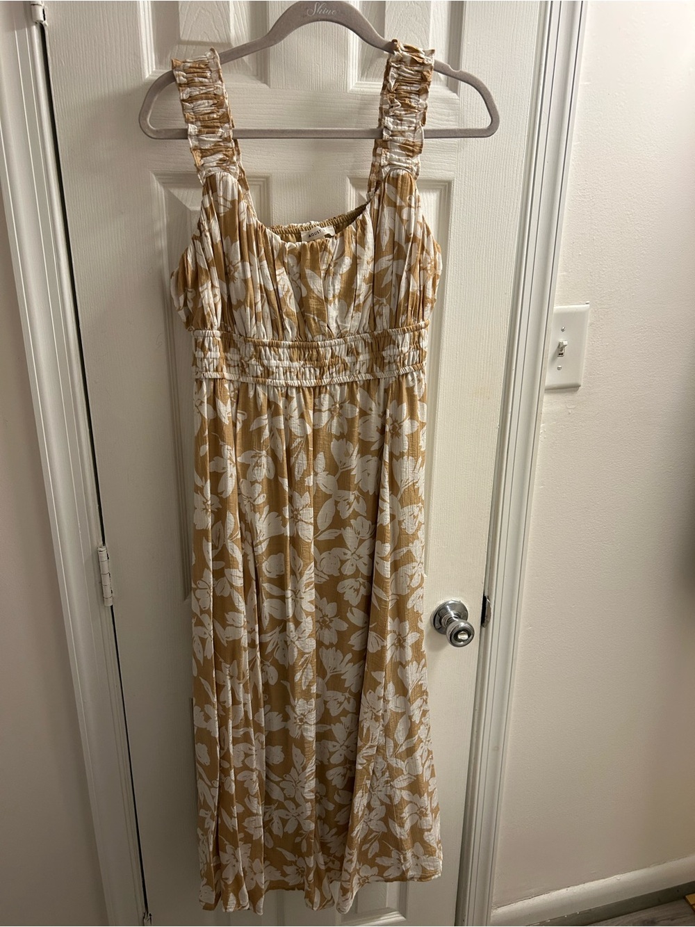 Nordstrom Mustard Yellow and White Floral Maxi Dress
